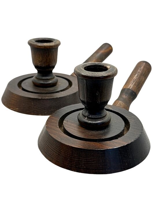 Unbranded Other - Vintage Wood Candle Holders Mid Century Colonial Style Chambersticks Granny